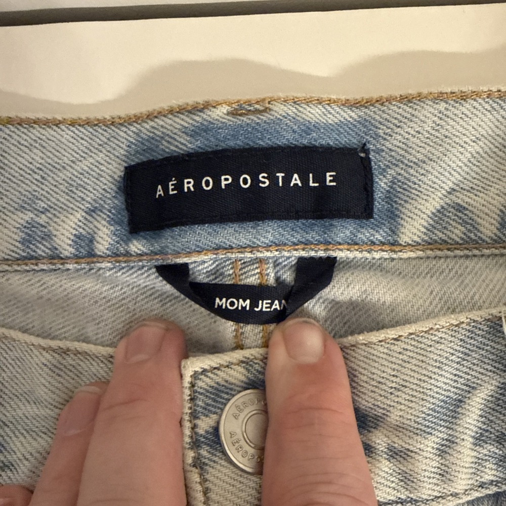 Aeropostale Distressed Mom Jean Blue Jeans Size 14 - Picture 9 of 9